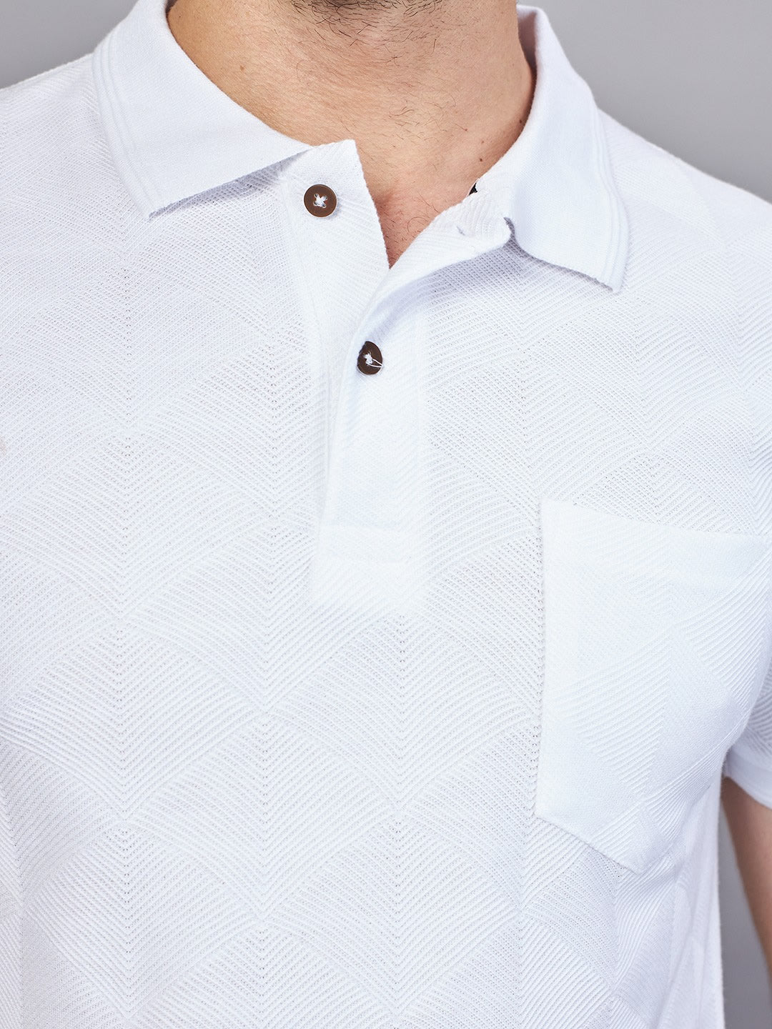 White Polo Neck T-Shirt