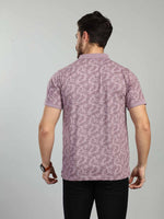 Lavender Printed Polo Neck T-Shirt