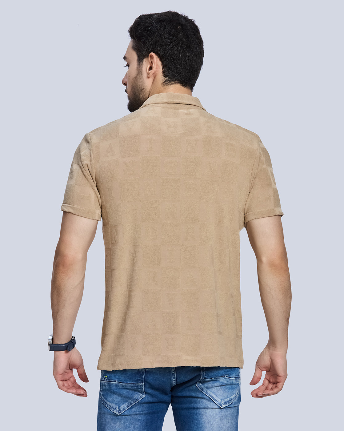 Checked Polo Neck T-Shirt