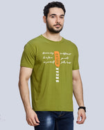 Green Graphic Print Round Neck Cotton T-Shirt