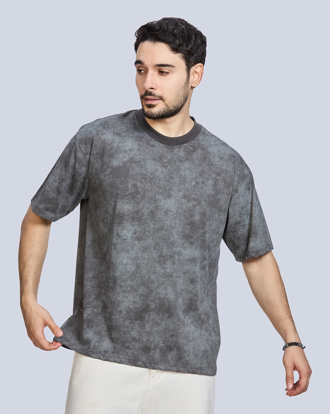 Round Neck Drop Shoulder Polyester T-Shirt