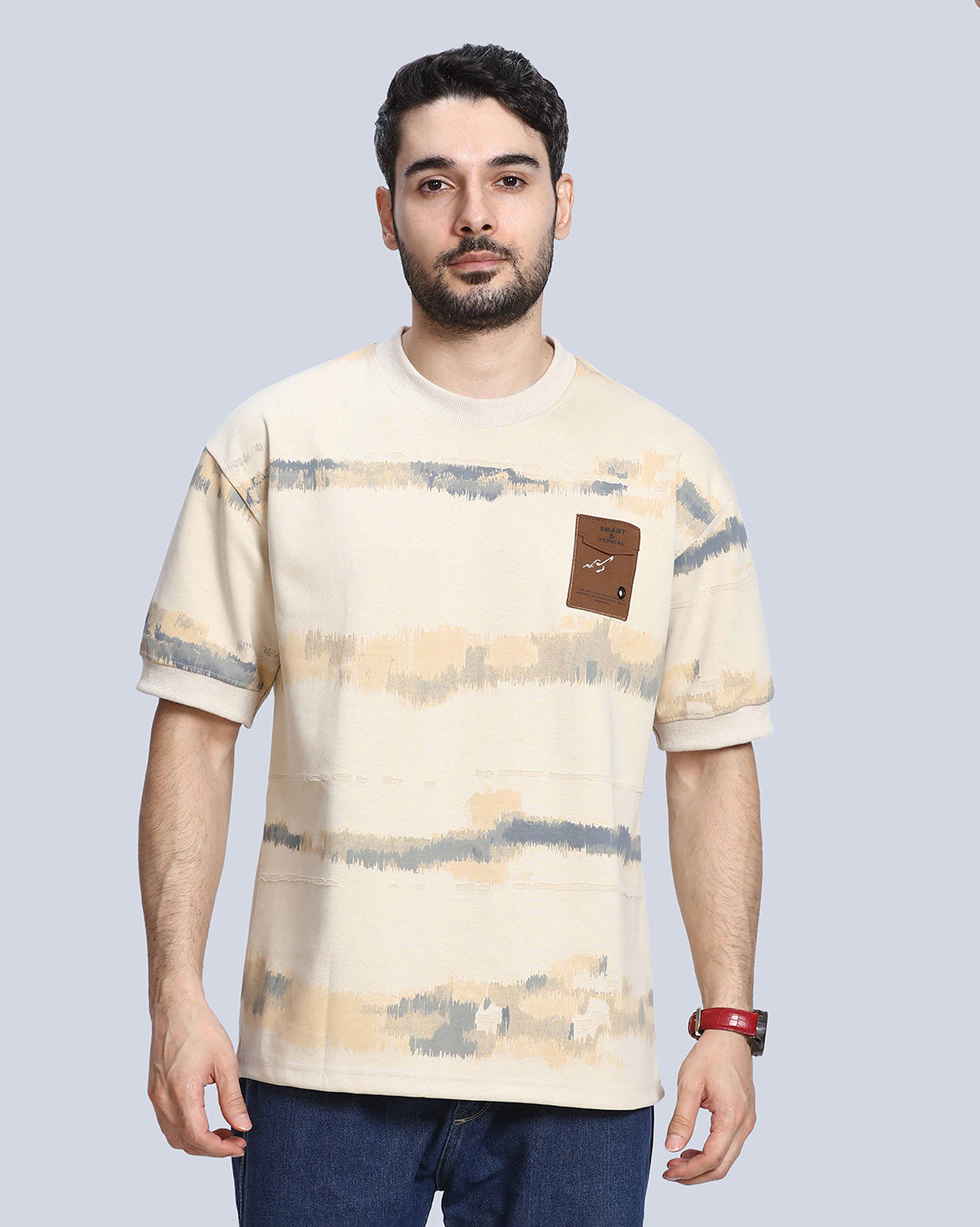 Round Neck Drop Shoulder Cotton T-Shirt