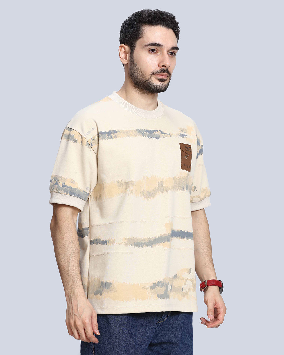 Round Neck Drop Shoulder Cotton T-Shirt