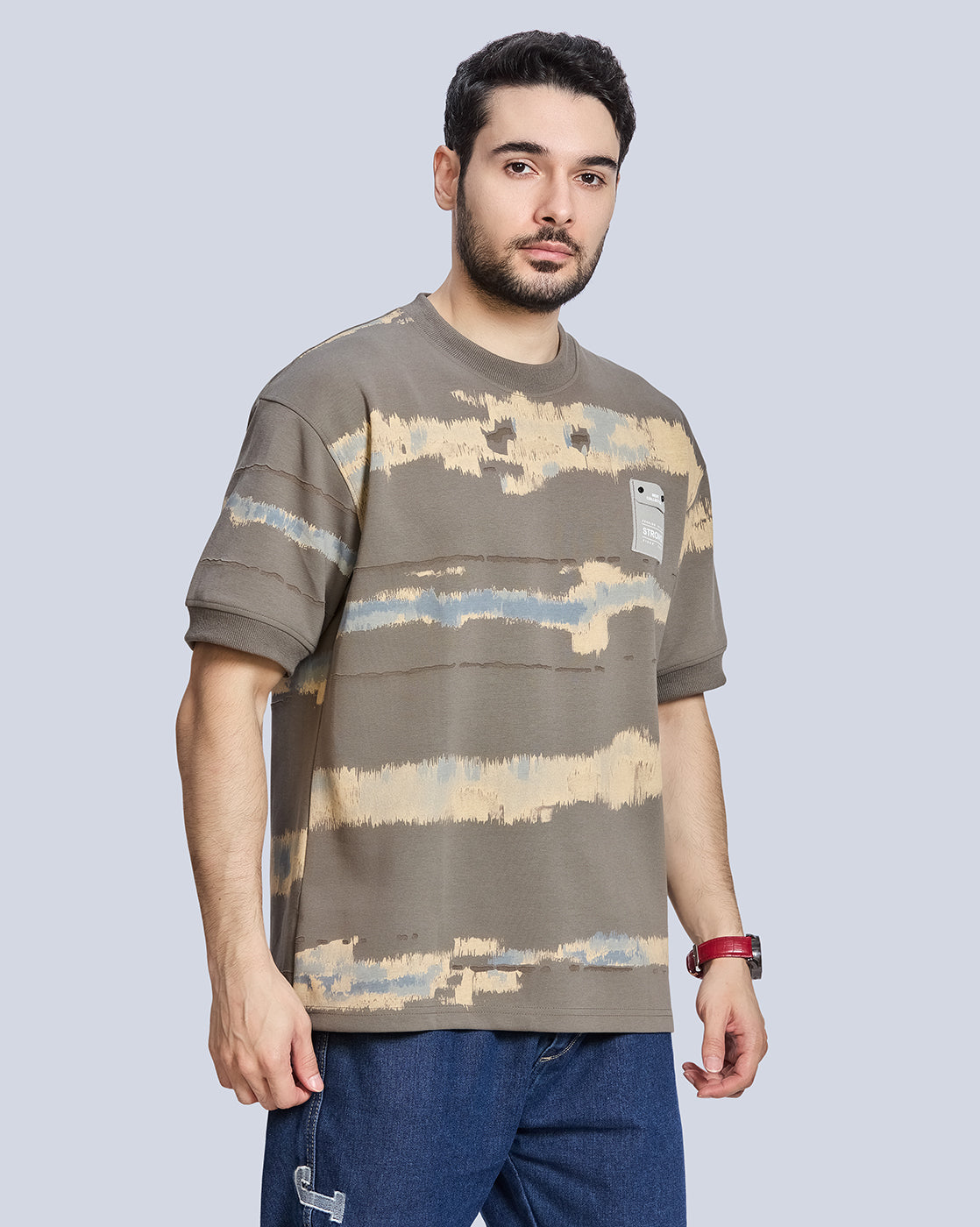 Round Neck Drop Shoulder Cotton T-Shirt