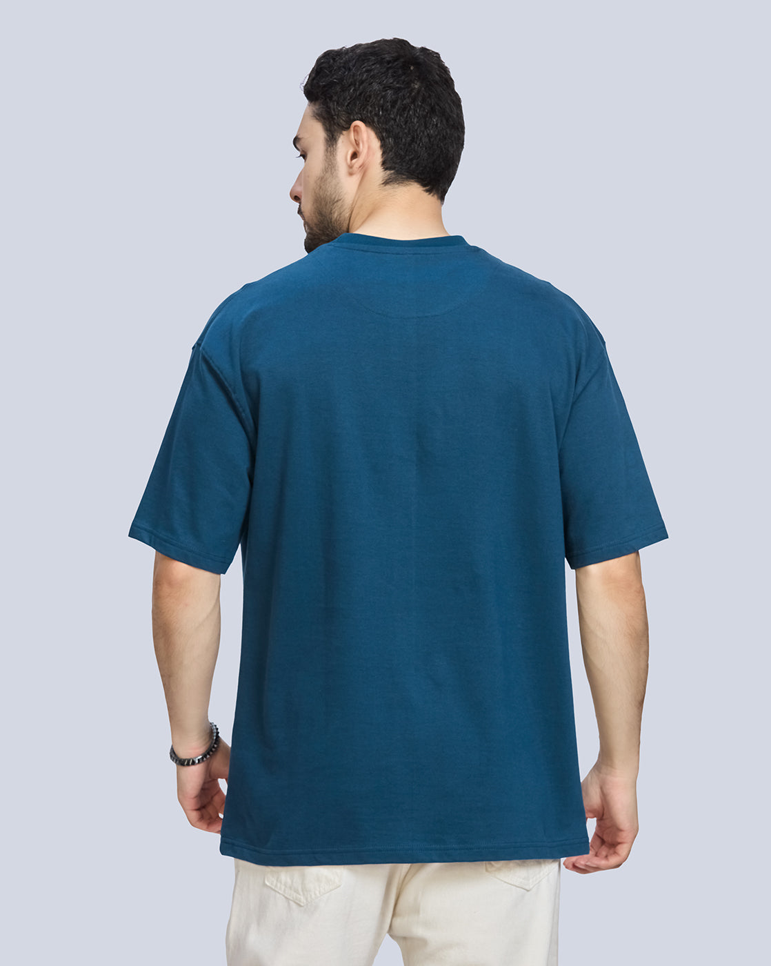 Airforce Round Neck Drop Shoulder Cotton T-Shirt