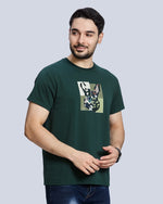 Olive Round Neck Cotton T-Shirt