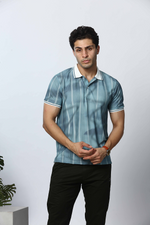 Printed Polo Neck T-Shirt