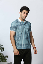 Printed Polo Neck T-Shirt