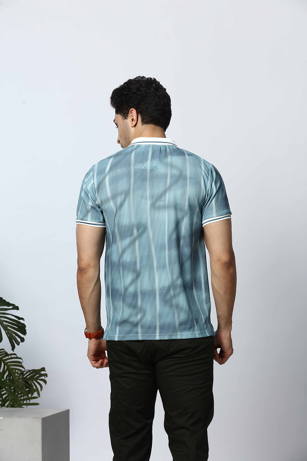 Printed Polo Neck T-Shirt