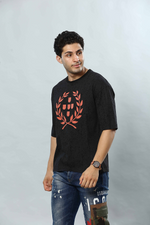 Graphic Print RoundNeck Oversized Drop Shoulder T-Shirt