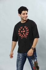 Graphic Print RoundNeck Oversized Drop Shoulder T-Shirt