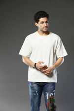 Printed Round Neck Oversized Drop Shoulder T-Shirt