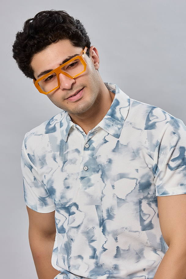 Printed Polo Neck T-Shirt