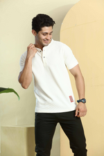 Cream Henly Neck T-Shirt