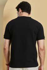 Black Henley Neck T-Shirt