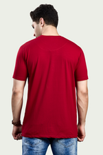 Marron Graphic Print Round Neck Stretchable T-Shirt