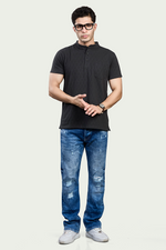 CharcoalGraphic Print Round Neck T-Shirt