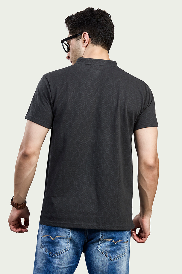 CharcoalGraphic Print Round Neck T-Shirt