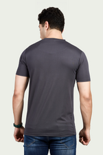 Navy Graphic Print Round Neck Stretchable T-Shirt