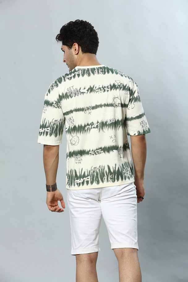 Graphic Print RoundNeck Oversized Drop Shoulder T-Shirt