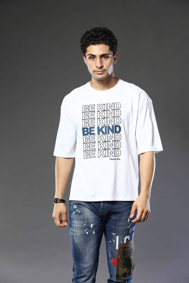 Graphic Print RoundNeck Oversized Drop Shoulder T-Shirt