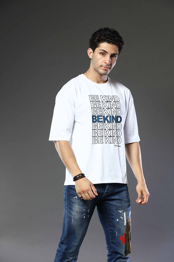 Graphic Print RoundNeck Oversized Drop Shoulder T-Shirt