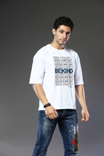 Graphic Print RoundNeck Oversized Drop Shoulder T-Shirt