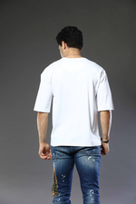 Graphic Print RoundNeck Oversized Drop Shoulder T-Shirt