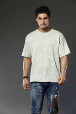 Printed Round Neck Oversized Drop Shoulder T-Shirt