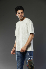 Printed Round Neck Oversized Drop Shoulder T-Shirt