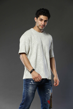 Printed Round Neck Oversized Drop Shoulder T-Shirt