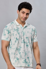 Printed Polo Neck T-Shirt