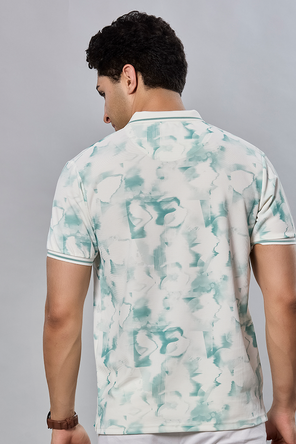 Printed Polo Neck T-Shirt