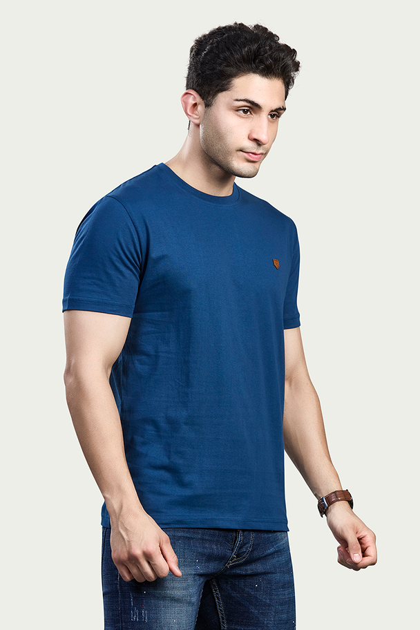 Solid Round Neck 100% Cotton T-Shirt