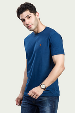 Solid Round Neck 100% Cotton T-Shirt