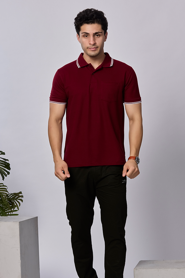 Solid Polo T-Shirt with Pocket