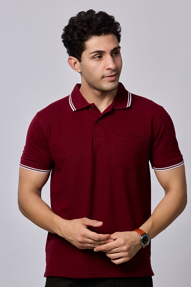 Solid Polo T-Shirt with Pocket