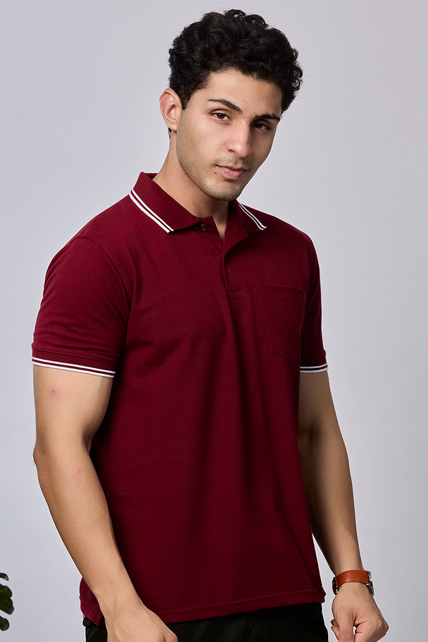 Solid Polo T-Shirt with Pocket