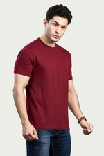 Solid Round Neck 100% Cotton T-Shirt