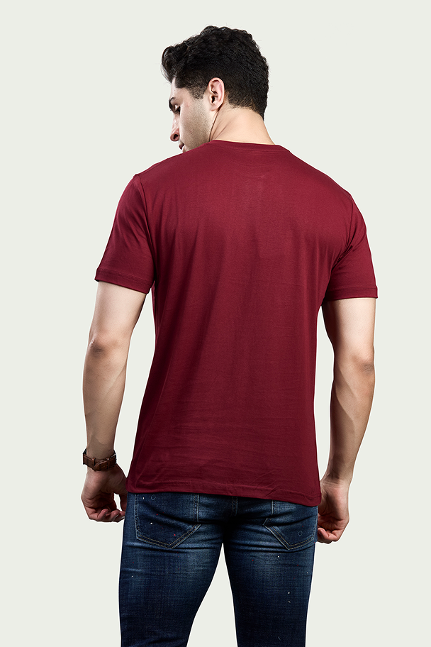 Solid Round Neck 100% Cotton T-Shirt