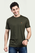 Solid Round Neck 100% Cotton T-Shirt