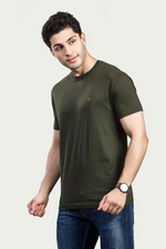 Solid Round Neck 100% Cotton T-Shirt