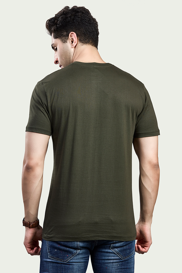 Solid Round Neck 100% Cotton T-Shirt