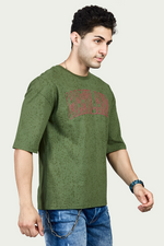 Graphic Print RoundNeck Oversized Drop Shoulder T-Shirt