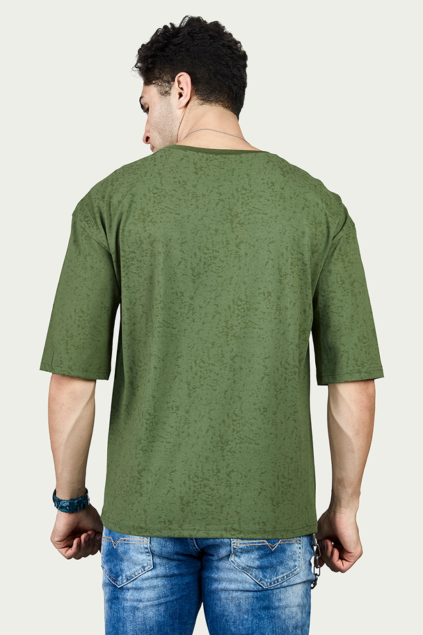 Graphic Print RoundNeck Oversized Drop Shoulder T-Shirt