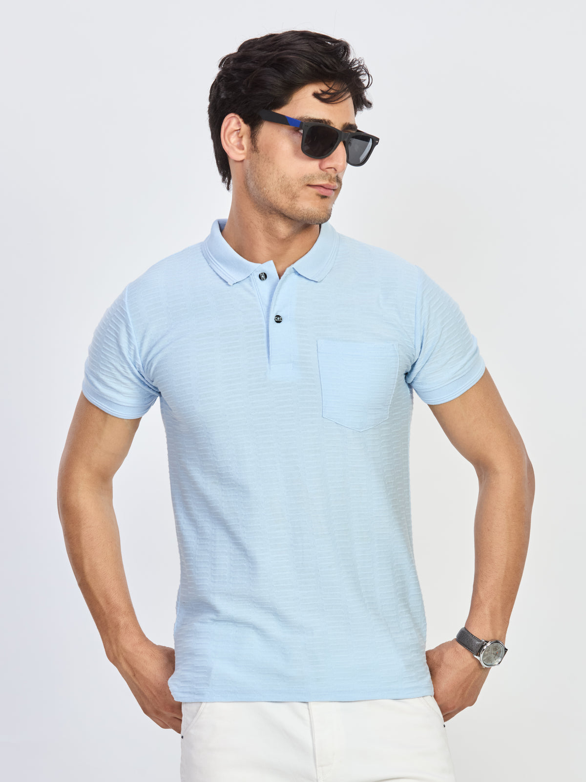 Light Blue Classic Pocket Polo T-Shirt