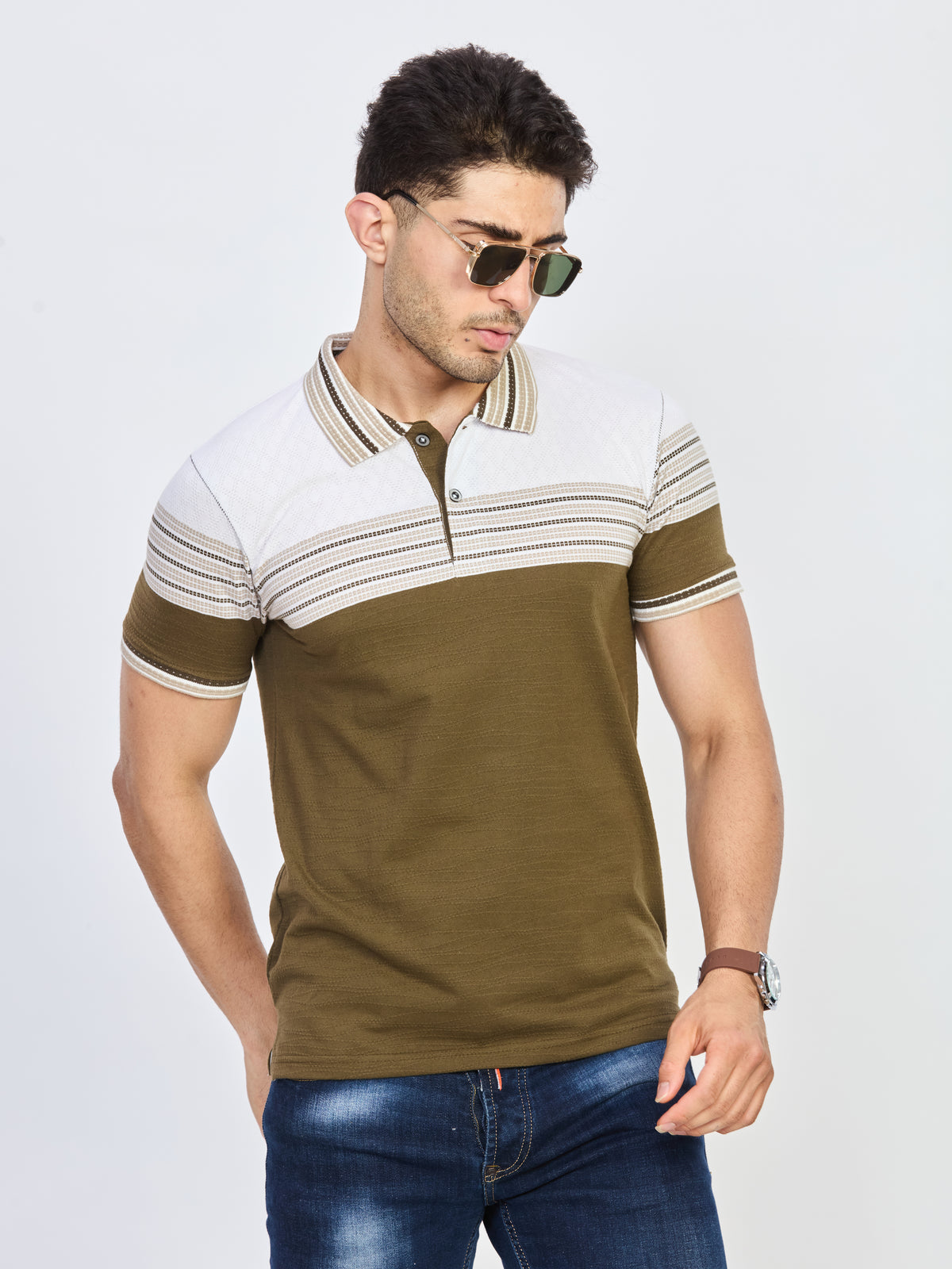 Off-White Striped Polo T-Shirt