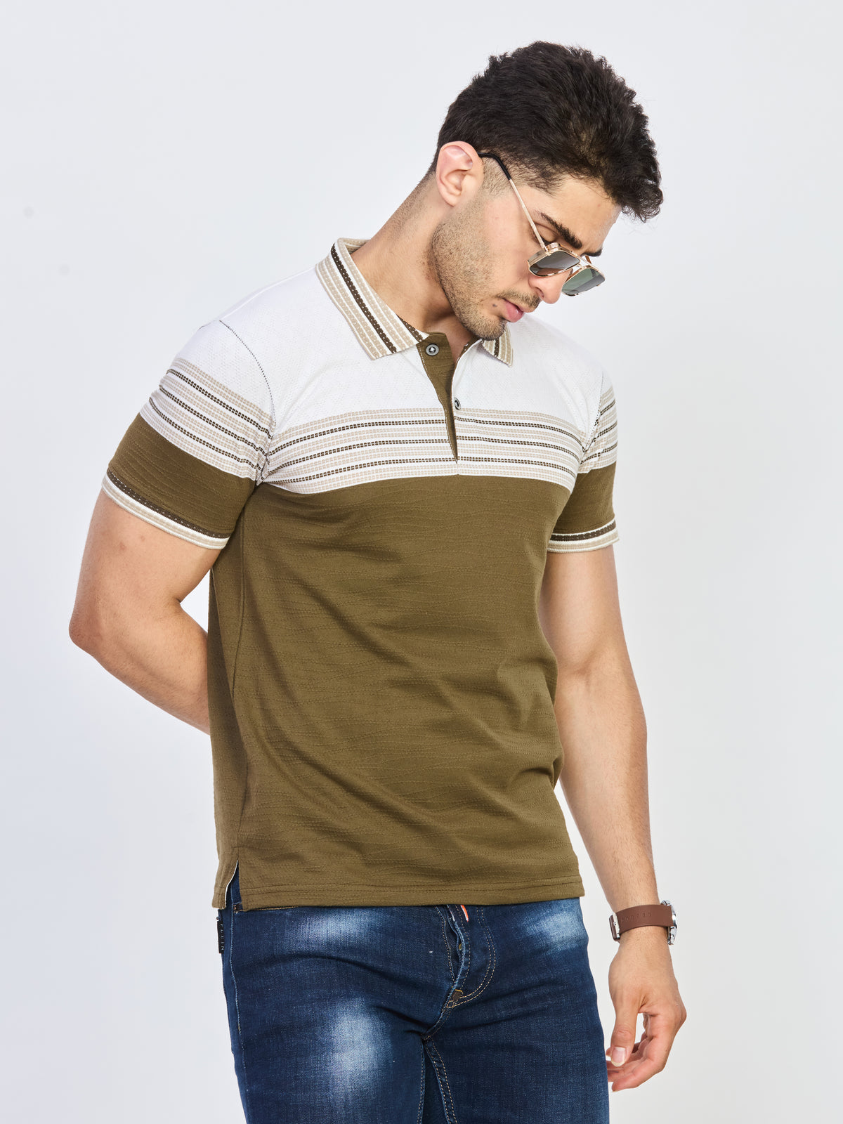 Off-White Striped Polo T-Shirt