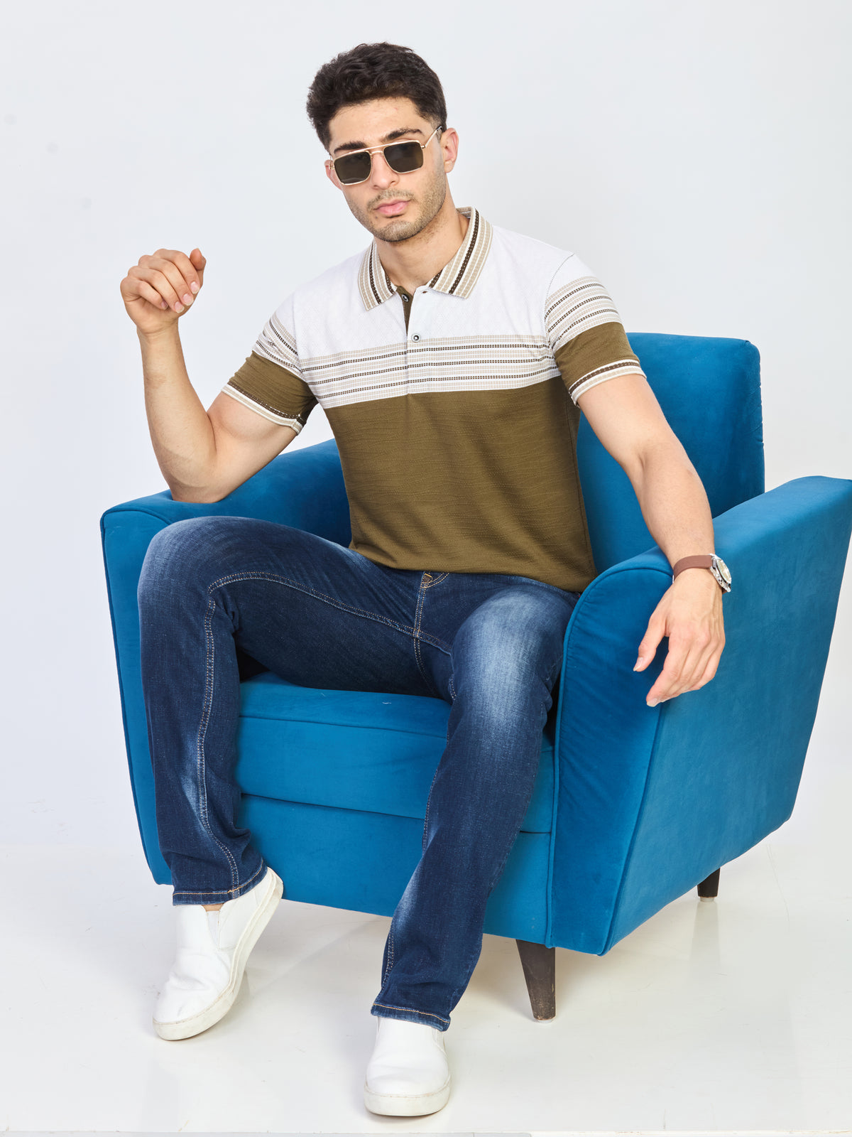 Off-White Striped Polo T-Shirt