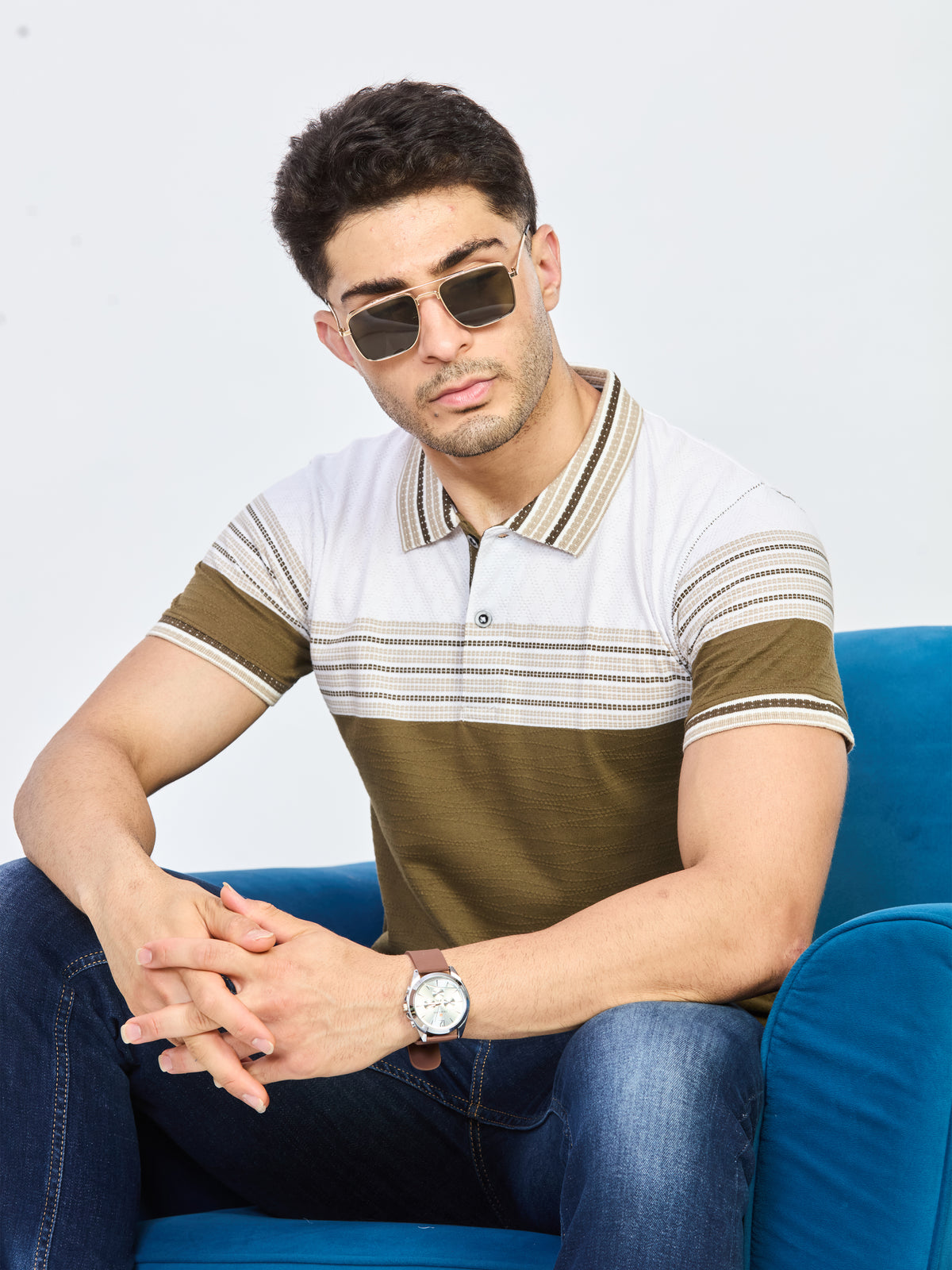 Off-White Striped Polo T-Shirt